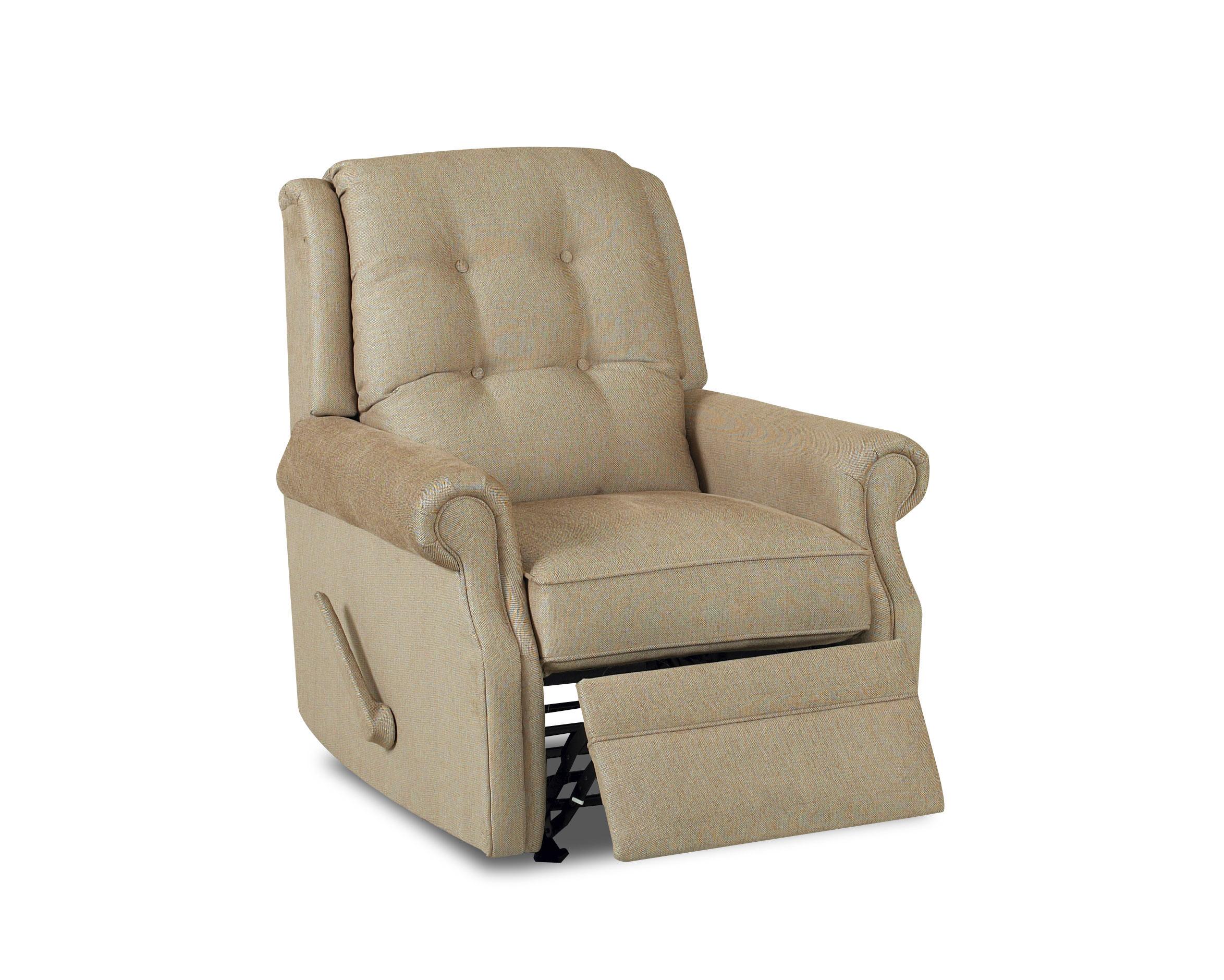 Transitional Manual Swivel Rocking Reclining Chair with Button Tufting